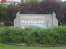 Meridian Charter Township signage along M-43