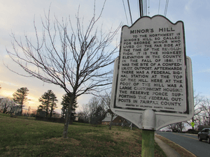 Minor's hill historic marker