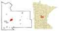 Morrison County Minnesota Incorporated and Unincorporated areas Little Falls Highlighted