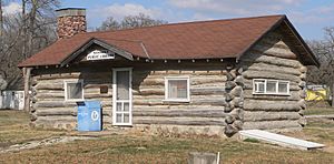 Nehawka's 1934 log cabin library is listed in the National Register of Historic Places.