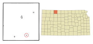 Location within Norton County and Kansas
