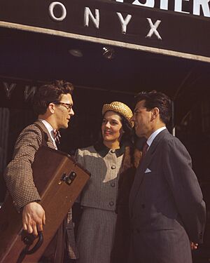 Onyx Club detail, from- Toots Thielemans, Adele Girard, and Joe Marsala, Onyx, New York, N.Y., ca. 1948 (William P. Gottlieb 11251) (cropped)