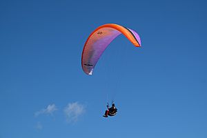 Paragliding over Hunstanton sea cliffs