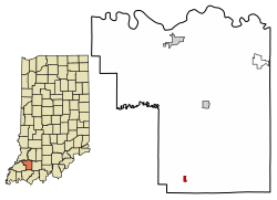 Location of Spurgeon in Pike County, Indiana.