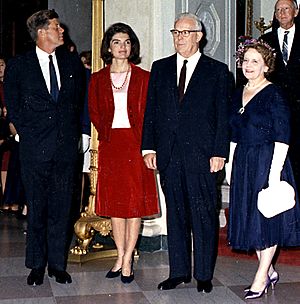 President & First Lady Kennedy with Chief Justice Earl Warren & Mrs. Warren, circa 1962