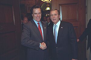 President George W. Bush Poses with Mitt Romney at the United States Capitol Before Delivering the State of the Union Address (02)