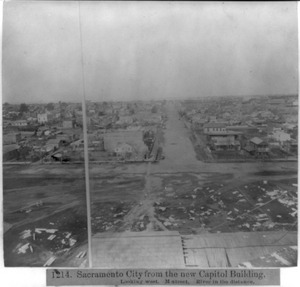 Sacramento City from the new Capitol Building - Looking west, M Street - River in the distance LCCN2002723861