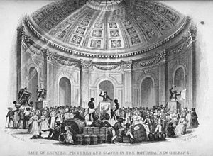 Sale of Estates Pictures and Slaves in the Rotunda New Orleans