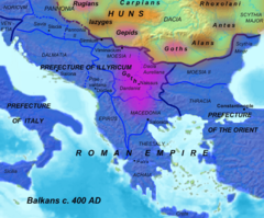 Southeast Europe in the 450s AD