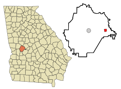 Location in Taylor County and the state of Georgia