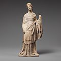Terracotta statuette of a draped woman MET DP117152