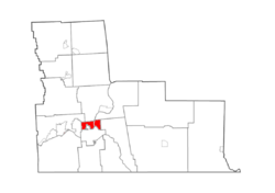 Map highlighting Dickinson's location within Broome County.