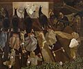 Travoys Arriving with Wounded at a Dressing-Station at Smol, Macedonia, September 1916 (1919) (Art.IWM ART 2268)