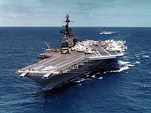 USS Midway (CVA-41) underway in the Pacific Ocean on 19 April 1971 (NNAM.1996.488.116.040)