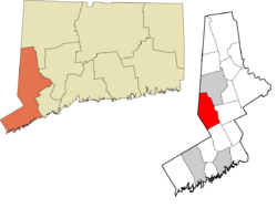 Ridgefield's location within the Western Connecticut Planning Region and the state of Connecticut