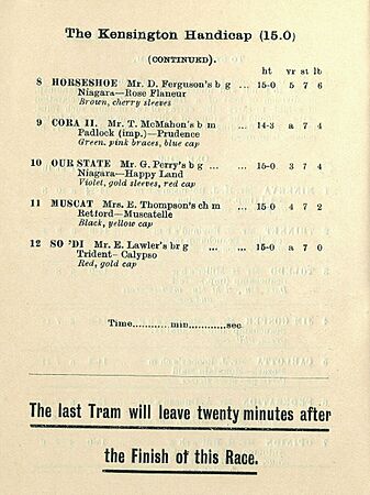 1902 Kensington Race Club Racebook P6
