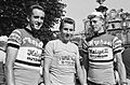 Ab Geldermans, Jacques Anquetil and Mies Stolker, Tour de France 1962 (1) (cropped)