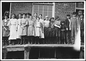 All except smallest boy work in Sweetwater Hosiery Co. He is a dinner carrier, but others like him and smaller work... - NARA - 523367