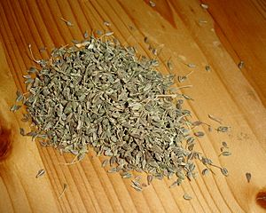 Aniseed on wooden table