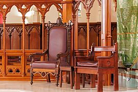 Bishop's cathedra & assistant's chair, St Patrick's Cathedral, Auckland