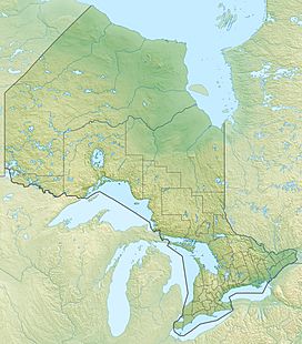 Map showing the location of the canyon in Ontario