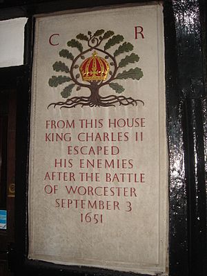 Charles II escape house sign