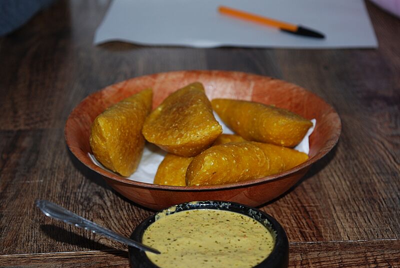 Colombian empanadas with ají