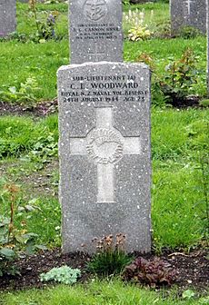 Commonwealth War Graves gravestone of C. E. Woodward in Tromsø