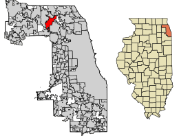 Location of Mount Prospect in Cook County, Illinois.