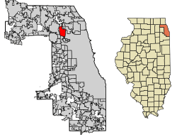 Location of Park Ridge in Cook County, Illinois