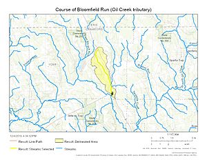 Course of Bloomfield Run (Oil Creek tributary)