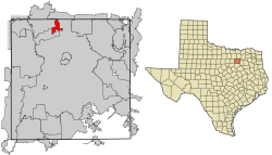 Location of Addison in Dallas County, Texas