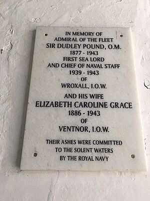 Dudley Pound memorial in All Saints' Church, Godshill, Isle of Wight