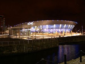 Echo Arena Liverpool at night