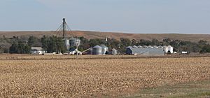 Eddyville, seen from Nebraska Highway 40 to the northwest
