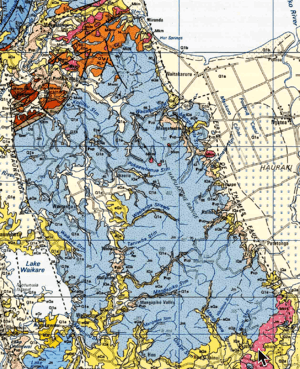 Extract of Auckland 1 to 250,000 geology map