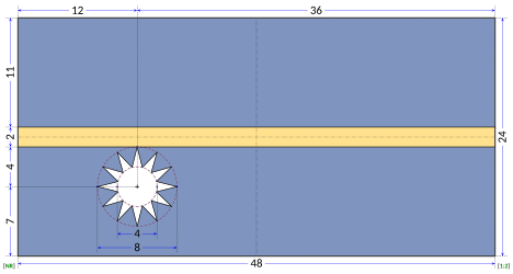 Flag of Nauru (construction sheet)
