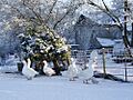 Geese In the snow at Kirkandrews on Eden - geograph.org.uk - 1695163