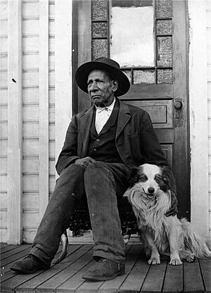 George Washington of Centralia, Washington with dog.jpg