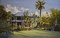 Haleakala - the C. R. Bishop Residence, oil on canvas painting by D. Howard Hitchcock, 1899, Bishop Museum
