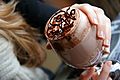 Hot chocolate in Montsalvat , Melbourne