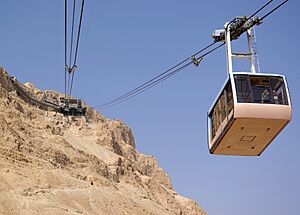 Israel Aereal Ropeway Masada BW 1 crop