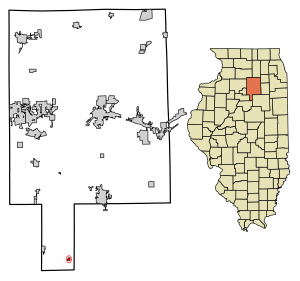 Location of Dana in LaSalle County, Illinois.