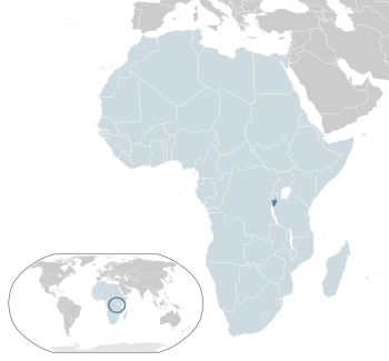 Location of  Burundi  (dark blue)– in Africa  (light blue & dark grey)– in the African Union  (light blue)  —  [Legend]