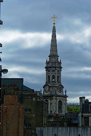 London - Oxford Street - View SE on St Giles-in-the-Fields 1734.jpg
