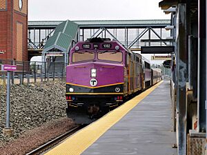 MBTA commuter rail train at Anderson RTC, 2023