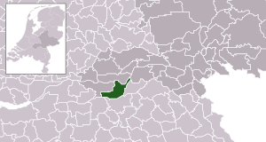 Highlighted position of Maasdriel in a municipal map of Gelderland