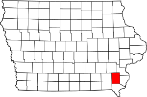 Map of Iowa highlighting Henry County