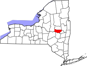 Map of New York highlighting Montgomery County