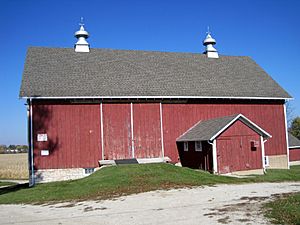 The gable bank barn at the historic McGovney–Yunker Farmstead